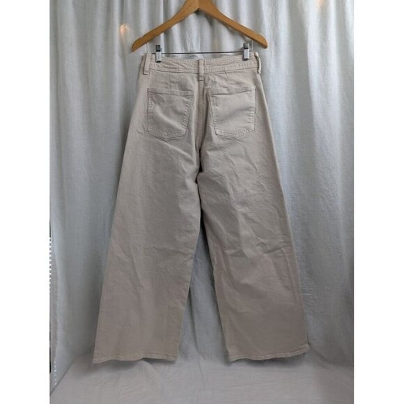 Universal Thread women's size 8 cream ivory sailor wide leg denim pants I2 - Picture 3 of 9